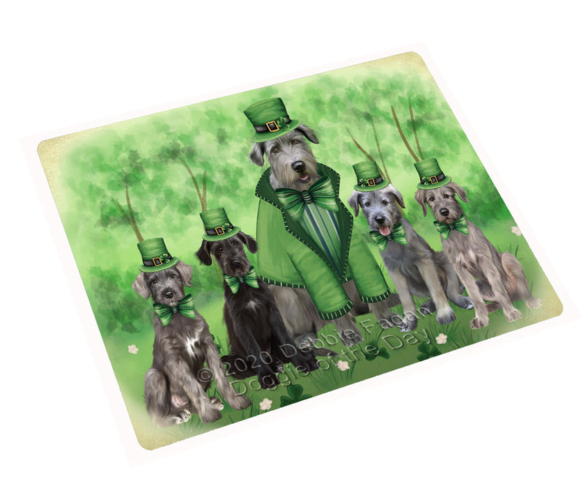 St. Patrick's Day Family Wolfhound Dogs Cutting Board - For Kitchen - Scratch & Stain Resistant - Designed To Stay In Place - Easy To Clean By Hand - Perfect for Chopping Meats, Vegetables