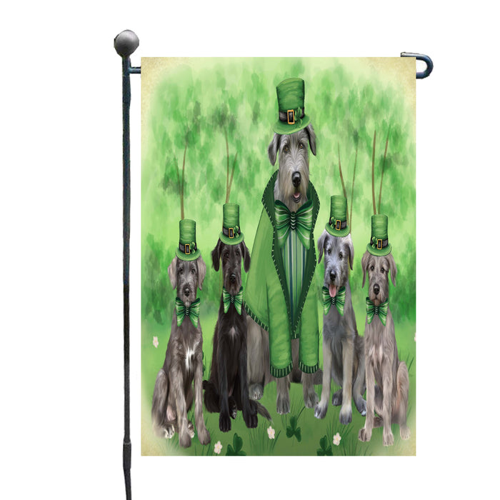St. Patrick's Day Family Wolfhound Dogs Garden Flags Outdoor Decor for Homes and Gardens Double Sided Garden Yard Spring Decorative Vertical Home Flags Garden Porch Lawn Flag for Decorations