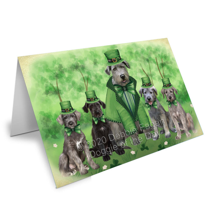 St. Patrick's Day Family Wolfhound Dogs Handmade Artwork Assorted Pets Greeting Cards and Note Cards with Envelopes for All Occasions and Holiday Seasons