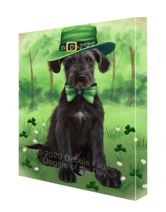 St. Patrick's Day Wolfhound Dog Canvas Wall Art - Premium Quality Ready to Hang Room Decor Wall Art Canvas - Unique Animal Printed Digital Painting for Decoration CVS742