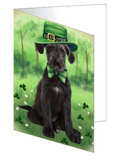 St. Patrick's Day Wolfhound Dog Handmade Artwork Assorted Pets Greeting Cards and Note Cards with Envelopes for All Occasions and Holiday Seasons