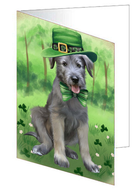 St. Patrick's Day Wolfhound Dog Handmade Artwork Assorted Pets Greeting Cards and Note Cards with Envelopes for All Occasions and Holiday Seasons
