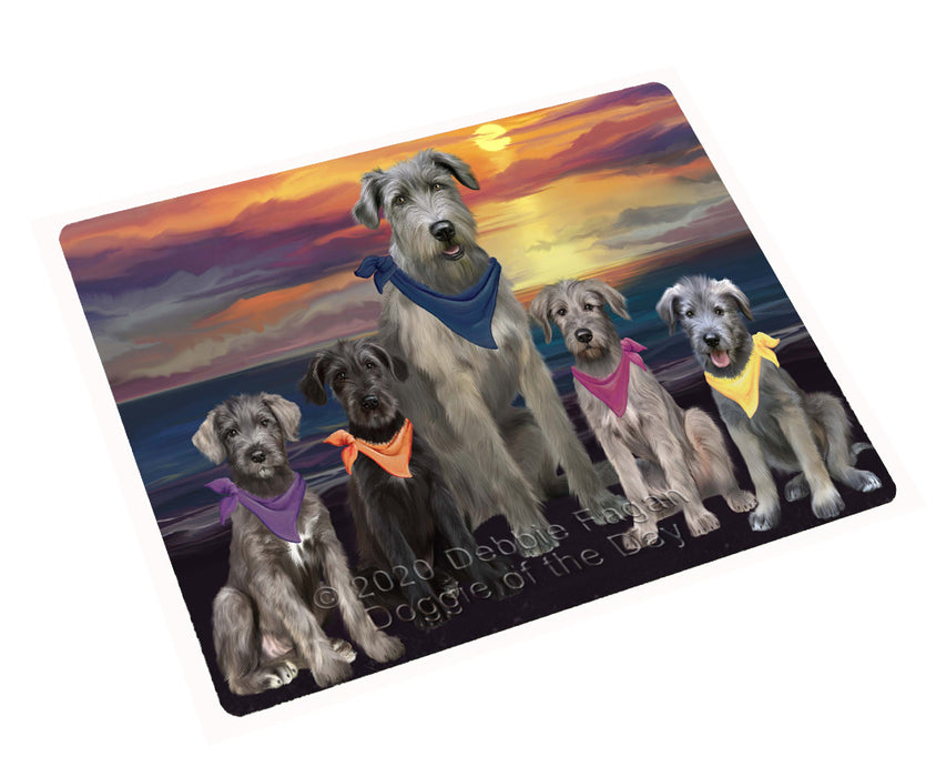 Family Sunset Portrait Wolfhound Dogs Cutting Board - For Kitchen - Scratch & Stain Resistant - Designed To Stay In Place - Easy To Clean By Hand - Perfect for Chopping Meats, Vegetables
