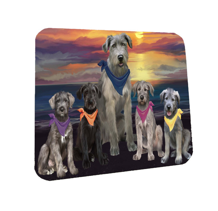 Family Sunset Portrait Wolfhound Dogs Coasters Set of 4 CSTA58476