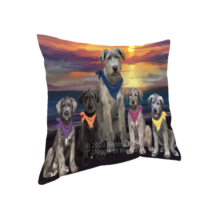Family Sunset Portrait Wolfhound Dogs Pillow with Top Quality High-Resolution Images - Ultra Soft Pet Pillows for Sleeping - Reversible & Comfort - Ideal Gift for Dog Lover - Cushion for Sofa Couch Bed - 100% Polyester