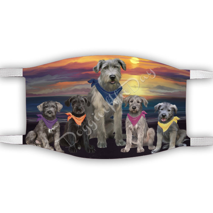 Family Sunset Wolfhound Dogs Face Mask FM49252