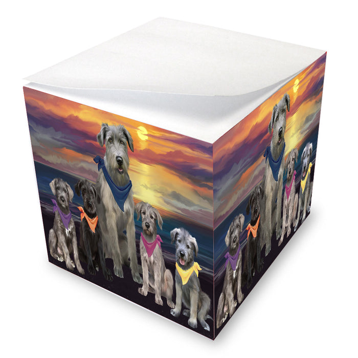 Family Sunset Portrait Wolfhound Dogs Note Cube NOC-DOTD-A57517