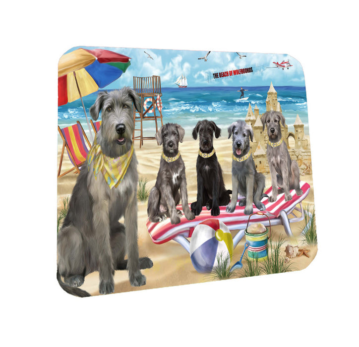 Pet Friendly Beach Wolfhound Dogs Coasters Set of 4 CSTA58111