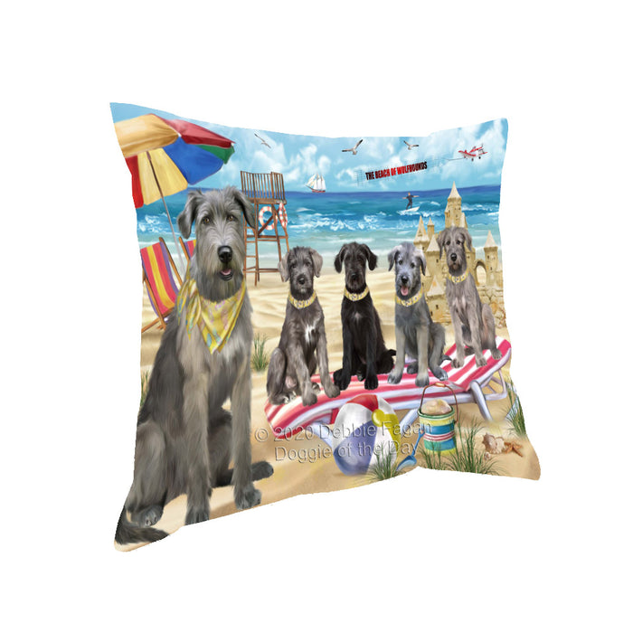 Pet Friendly Beach Wolfhound Dogs Pillow with Top Quality High-Resolution Images - Ultra Soft Pet Pillows for Sleeping - Reversible & Comfort - Ideal Gift for Dog Lover - Cushion for Sofa Couch Bed - 100% Polyester