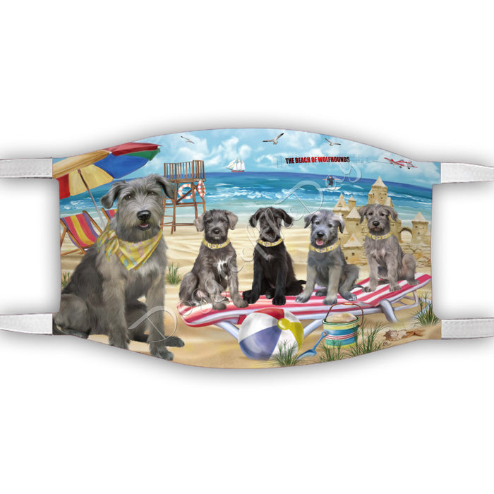 Pet Friendly Beach Wolfhound Dogs Face Mask FM49156