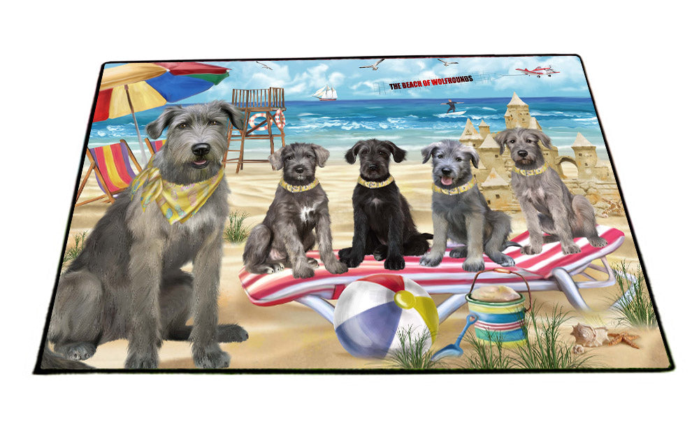 Pet Friendly Beach Wolfhound Dogs Floormat FLMS55516