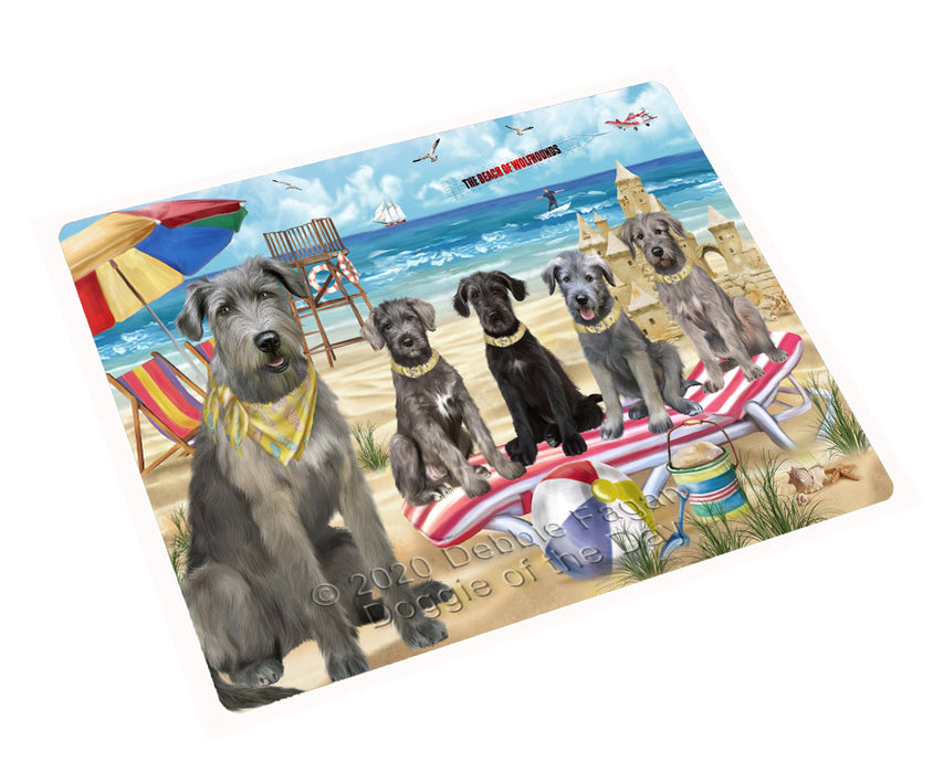 Pet Friendly Beach Wolfhound Dogs Cutting Board - For Kitchen - Scratch & Stain Resistant - Designed To Stay In Place - Easy To Clean By Hand - Perfect for Chopping Meats, Vegetables