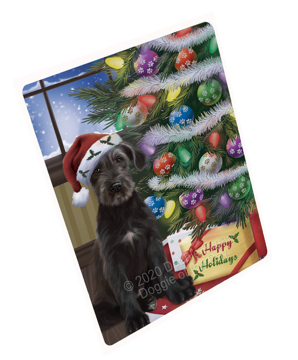 Christmas Tree and Presents Wolfhound Dog Refrigerator/Dishwasher Magnet - Kitchen Decor Magnet - Pets Portrait Unique Magnet - Ultra-Sticky Premium Quality Magnet RMAG112083