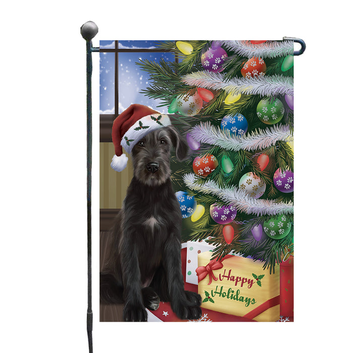 Christmas Tree and Presents Wolfhound Dog Garden Flags Outdoor Decor for Homes and Gardens Double Sided Garden Yard Spring Decorative Vertical Home Flags Garden Porch Lawn Flag for Decorations GFLG68022