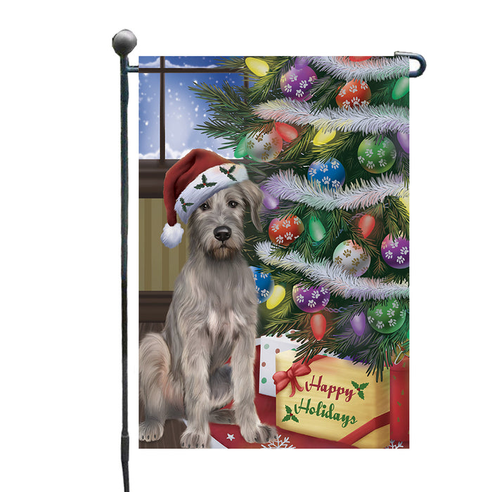 Christmas Tree and Presents Wolfhound Dog Garden Flags Outdoor Decor for Homes and Gardens Double Sided Garden Yard Spring Decorative Vertical Home Flags Garden Porch Lawn Flag for Decorations GFLG68023