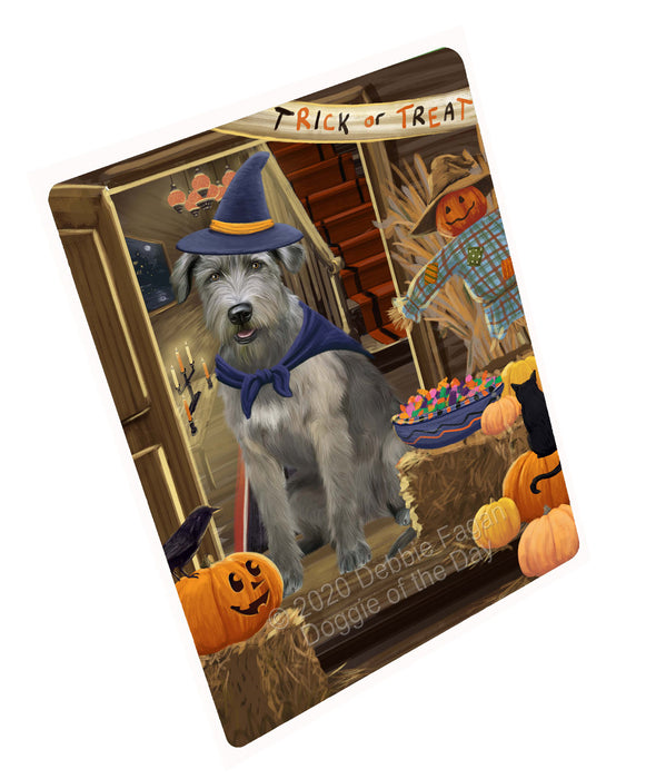 Enter at Your Own Risk Halloween Trick or Treat Wolfhound Dogs Refrigerator/Dishwasher Magnet - Kitchen Decor Magnet - Pets Portrait Unique Magnet - Ultra-Sticky Premium Quality Magnet RMAG111588