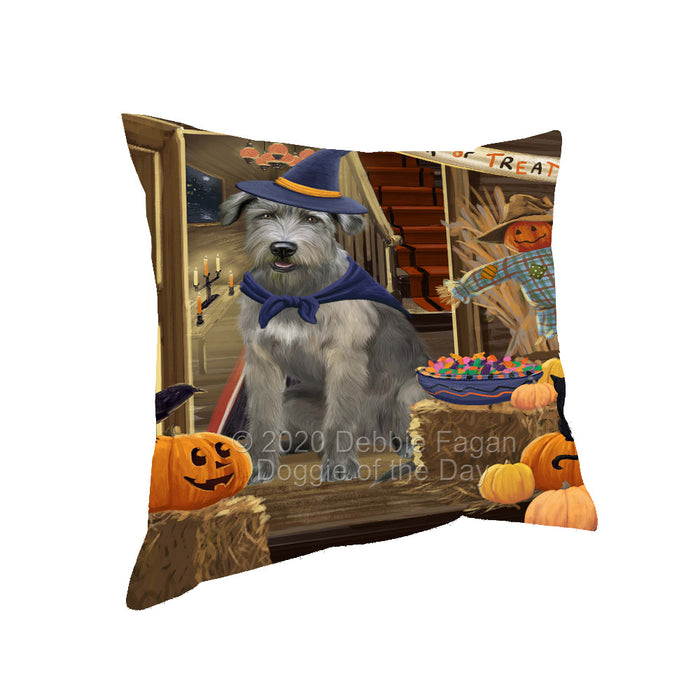 Enter at Your Own Risk Halloween Trick or Treat Wolfhound Dogs Pillow with Top Quality High-Resolution Images - Ultra Soft Pet Pillows for Sleeping - Reversible & Comfort - Ideal Gift for Dog Lover - Cushion for Sofa Couch Bed - 100% Polyester, PILA92119