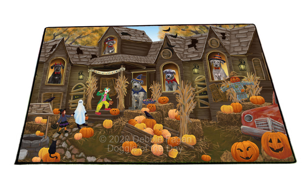 Haunted House Halloween Trick or Treat Wolfhound Dogs Floormat FLMS55660