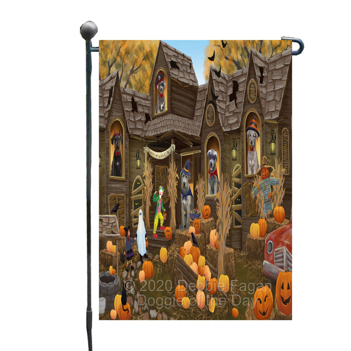 Haunted House Halloween Trick or Treat Wolfhound Dogs Garden Flags Outdoor Decor for Homes and Gardens Double Sided Garden Yard Spring Decorative Vertical Home Flags Garden Porch Lawn Flag for Decorations