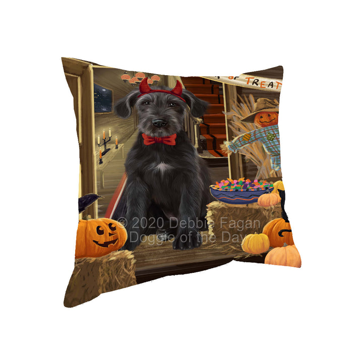 Enter at Your Own Risk Halloween Trick or Treat Wolfhound Dogs Pillow with Top Quality High-Resolution Images - Ultra Soft Pet Pillows for Sleeping - Reversible & Comfort - Ideal Gift for Dog Lover - Cushion for Sofa Couch Bed - 100% Polyester, PILA92122