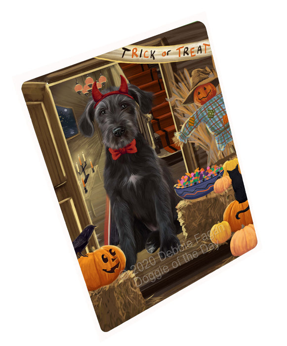 Enter at Your Own Risk Halloween Trick or Treat Wolfhound Dogs Cutting Board - For Kitchen - Scratch & Stain Resistant - Designed To Stay In Place - Easy To Clean By Hand - Perfect for Chopping Meats, Vegetables, CA82818