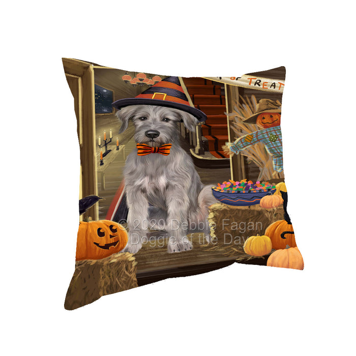 Enter at Your Own Risk Halloween Trick or Treat Wolfhound Dogs Pillow with Top Quality High-Resolution Images - Ultra Soft Pet Pillows for Sleeping - Reversible & Comfort - Ideal Gift for Dog Lover - Cushion for Sofa Couch Bed - 100% Polyester, PILA92125