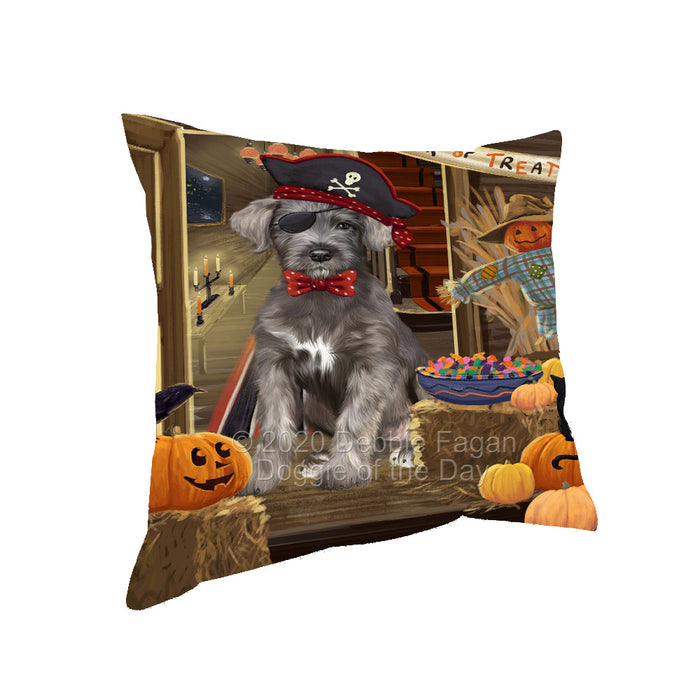 Enter at Your Own Risk Halloween Trick or Treat Wolfhound Dogs Pillow with Top Quality High-Resolution Images - Ultra Soft Pet Pillows for Sleeping - Reversible & Comfort - Ideal Gift for Dog Lover - Cushion for Sofa Couch Bed - 100% Polyester, PILA92128