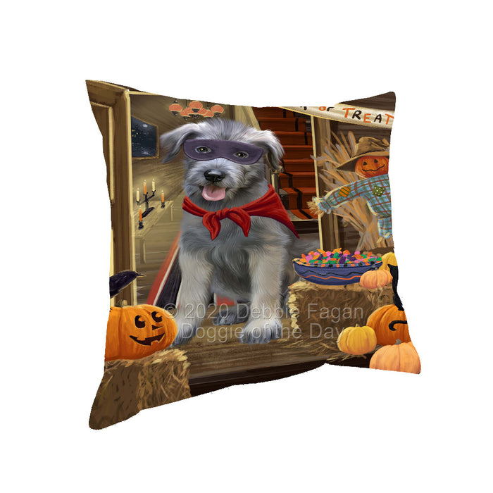 Enter at Your Own Risk Halloween Trick or Treat Wolfhound Dogs Pillow with Top Quality High-Resolution Images - Ultra Soft Pet Pillows for Sleeping - Reversible & Comfort - Ideal Gift for Dog Lover - Cushion for Sofa Couch Bed - 100% Polyester, PILA92131