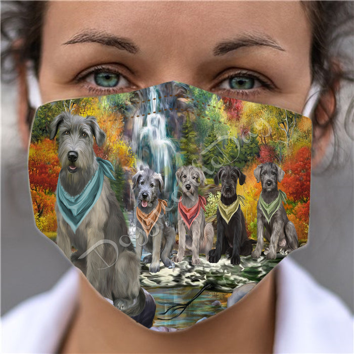 Scenic Waterfall Wolfhound Dogs Face Mask FM49357