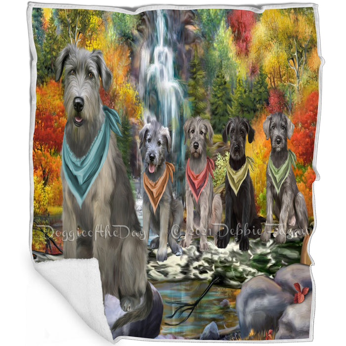 Scenic Waterfall Wolfhound Dogs Blanket BLNKT142588