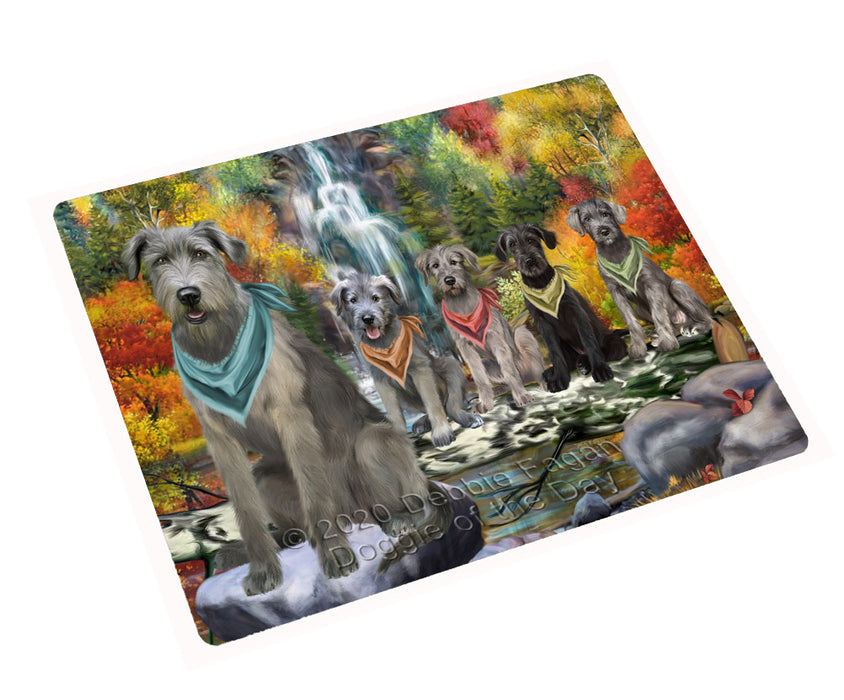 Scenic Waterfall Wolfhound Dogs Refrigerator/Dishwasher Magnet - Kitchen Decor Magnet - Pets Portrait Unique Magnet - Ultra-Sticky Premium Quality Magnet