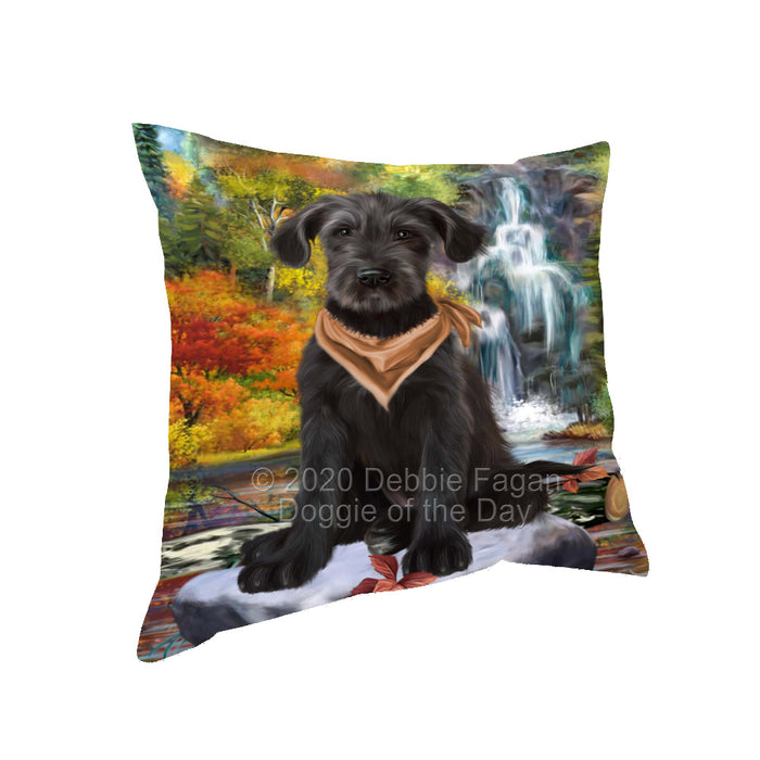 Scenic Waterfall Wolfhound Dog Pillow with Top Quality High-Resolution Images - Ultra Soft Pet Pillows for Sleeping - Reversible & Comfort - Ideal Gift for Dog Lover - Cushion for Sofa Couch Bed - 100% Polyester, PILA92728