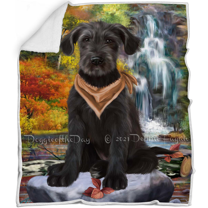 Scenic Waterfall Wolfhound Dog Blanket BLNKT142587