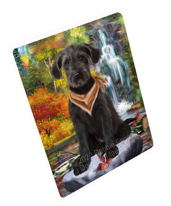 Scenic Waterfall Wolfhound Dog Cutting Board - For Kitchen - Scratch & Stain Resistant - Designed To Stay In Place - Easy To Clean By Hand - Perfect for Chopping Meats, Vegetables, CA83222