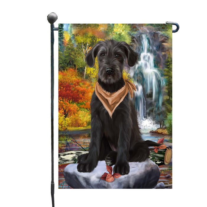 Scenic Waterfall Wolfhound Dog Garden Flags Outdoor Decor for Homes and Gardens Double Sided Garden Yard Spring Decorative Vertical Home Flags Garden Porch Lawn Flag for Decorations GFLG68126