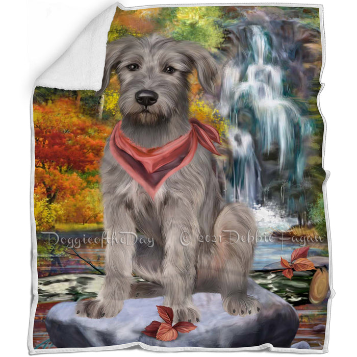 Scenic Waterfall Wolfhound Dog Blanket BLNKT142589