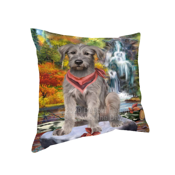 Scenic Waterfall Wolfhound Dog Pillow with Top Quality High-Resolution Images - Ultra Soft Pet Pillows for Sleeping - Reversible & Comfort - Ideal Gift for Dog Lover - Cushion for Sofa Couch Bed - 100% Polyester, PILA92731