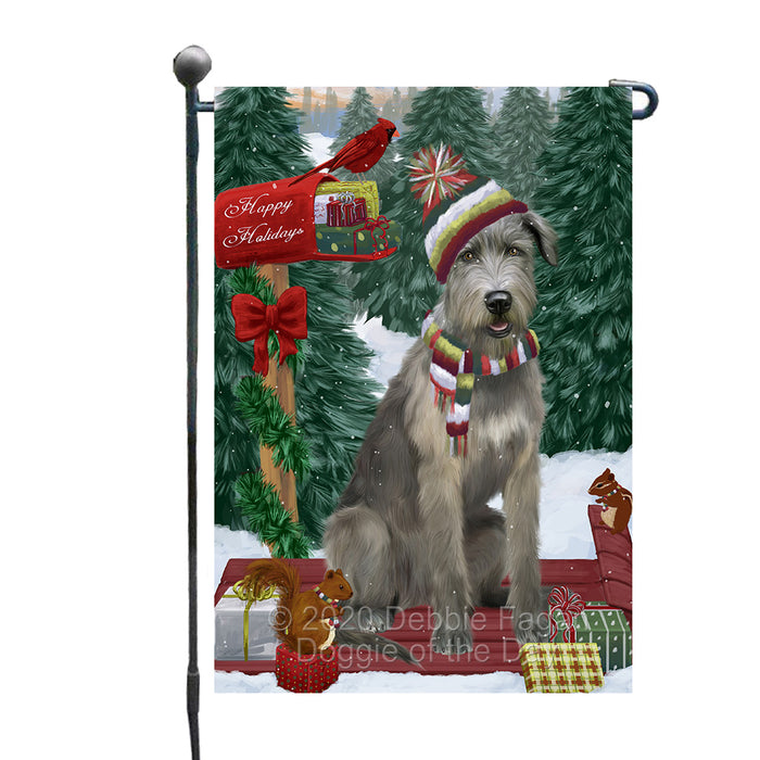 Christmas Woodland Sled Wolfhound Dog Garden Flags Outdoor Decor for Homes and Gardens Double Sided Garden Yard Spring Decorative Vertical Home Flags Garden Porch Lawn Flag for Decorations GFLG68434