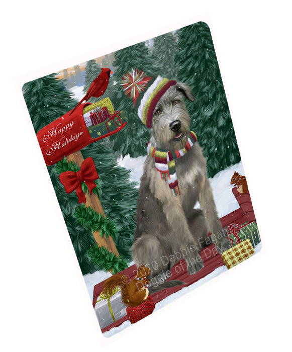 Christmas Woodland Sled Wolfhound Dog Refrigerator/Dishwasher Magnet - Kitchen Decor Magnet - Pets Portrait Unique Magnet - Ultra-Sticky Premium Quality Magnet RMAG114143