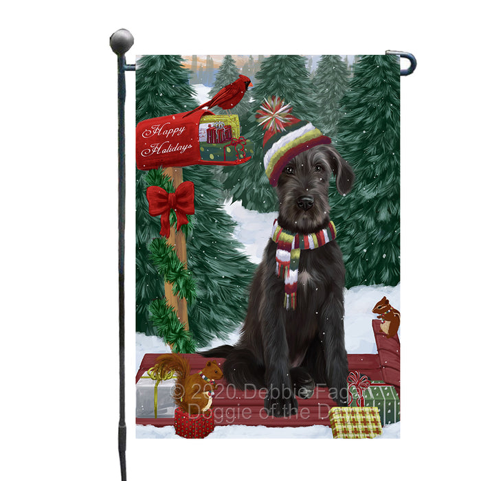 Christmas Woodland Sled Wolfhound Dog Garden Flags Outdoor Decor for Homes and Gardens Double Sided Garden Yard Spring Decorative Vertical Home Flags Garden Porch Lawn Flag for Decorations GFLG68435