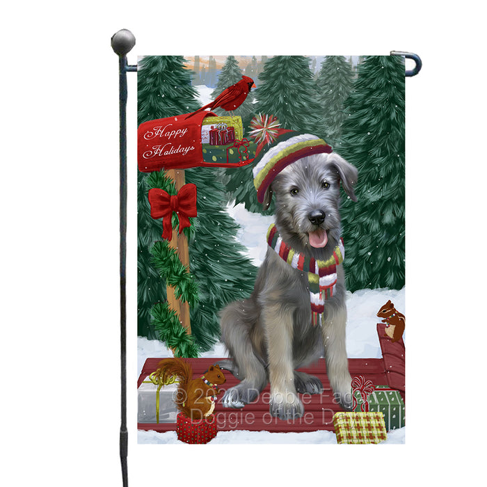 Christmas Woodland Sled Wolfhound Dog Garden Flags Outdoor Decor for Homes and Gardens Double Sided Garden Yard Spring Decorative Vertical Home Flags Garden Porch Lawn Flag for Decorations GFLG68436