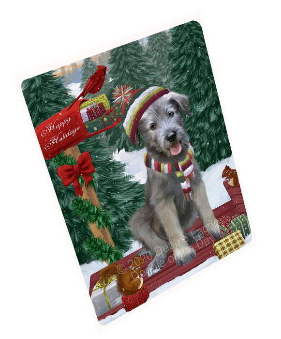 Christmas Woodland Sled Wolfhound Dog Cutting Board - For Kitchen - Scratch & Stain Resistant - Designed To Stay In Place - Easy To Clean By Hand - Perfect for Chopping Meats, Vegetables, CA83842