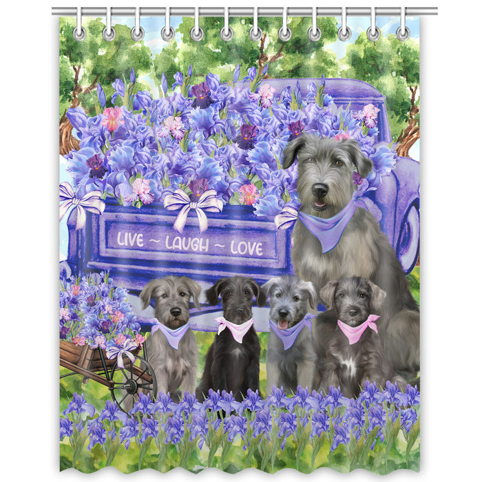 Wolfhound Shower Curtain, Explore a Variety of Custom Designs, Personalized, Waterproof Bathtub Curtains with Hooks for Bathroom, Gift for Dog and Pet Lovers