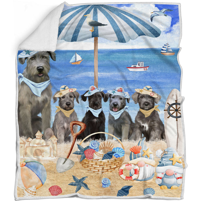 Wolfhound Blanket: Explore a Variety of Personalized Designs, Bed Cozy Sherpa, Fleece and Woven, Custom Dog Gift for Pet Lovers