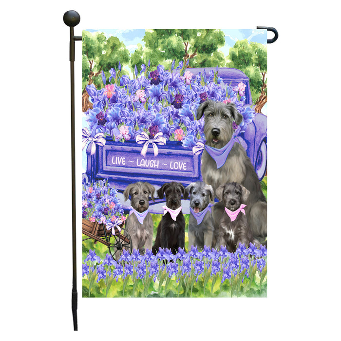 Wolfhound Dogs Garden Flag for Dog and Pet Lovers, Explore a Variety of Designs, Custom, Personalized, Weather Resistant, Double-Sided, Outdoor Garden Yard Decoration