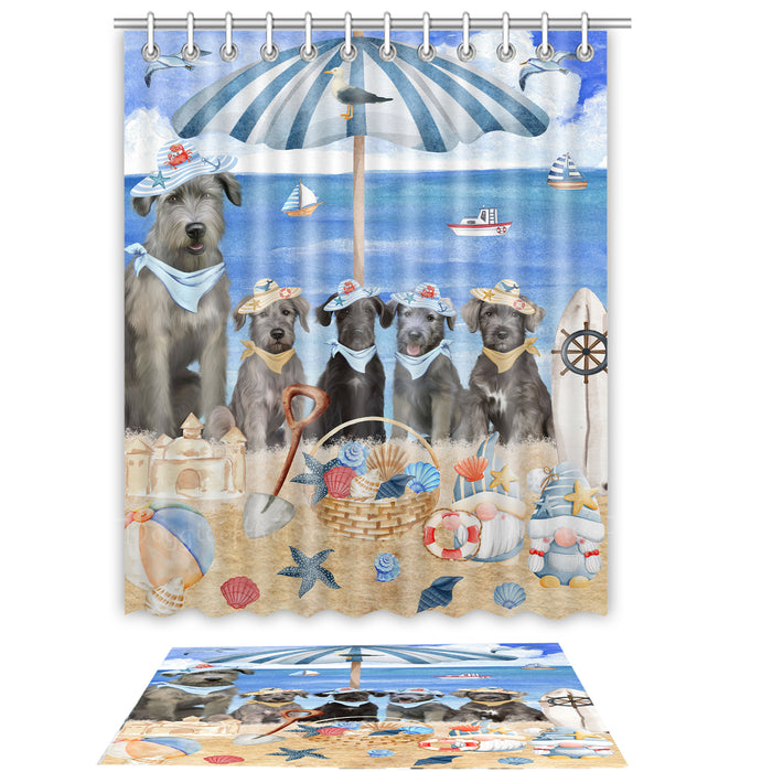Wolfhound Shower Curtain with Bath Mat Combo: Curtains with hooks and Rug Set Bathroom Decor, Custom, Explore a Variety of Designs, Personalized, Pet Gift for Dog Lovers