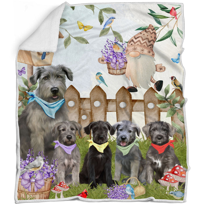 Wolfhound Blanket: Explore a Variety of Custom Designs, Bed Cozy Woven, Fleece and Sherpa, Personalized Dog Gift for Pet Lovers