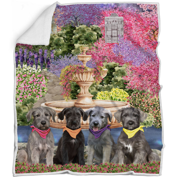 Wolfhound Bed Blanket, Explore a Variety of Designs, Personalized, Throw Sherpa, Fleece and Woven, Custom, Soft and Cozy, Dog Gift for Pet Lovers