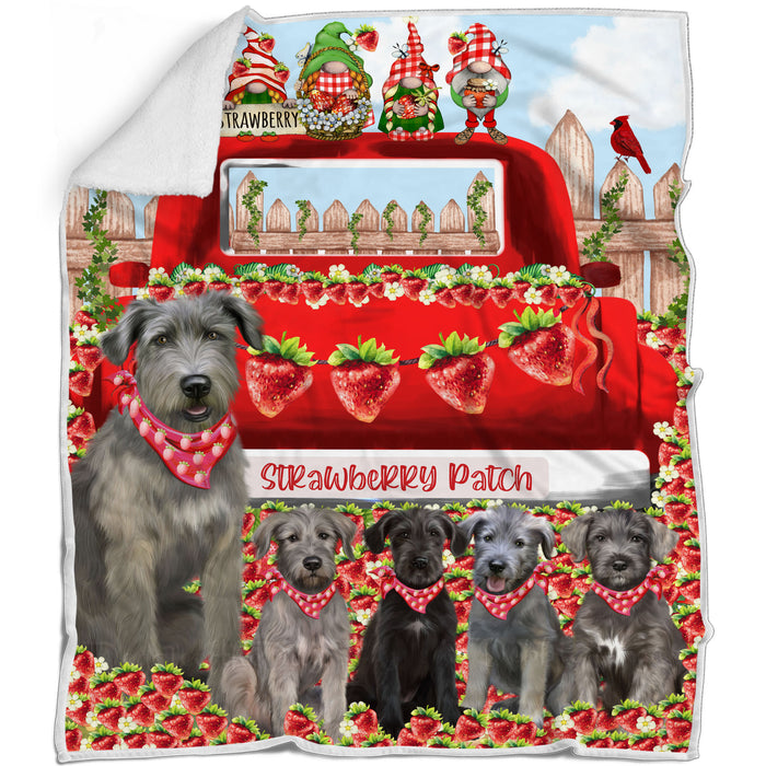 Wolfhound Blanket: Explore a Variety of Custom Designs, Bed Cozy Woven, Fleece and Sherpa, Personalized Dog Gift for Pet Lovers