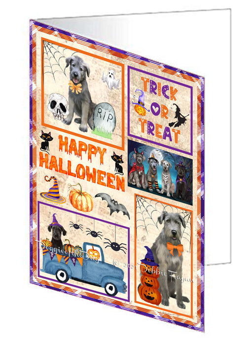 Happy Halloween Trick or Treat Wolfhound Dogs Handmade Artwork Assorted Pets Greeting Cards and Note Cards with Envelopes for All Occasions and Holiday Seasons GCD76667
